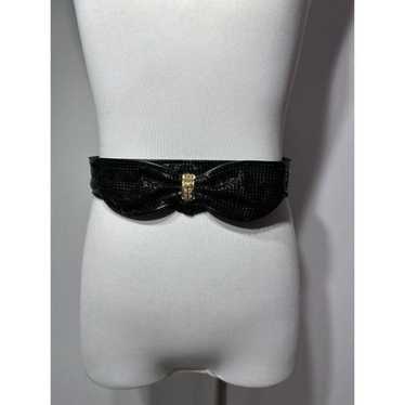 Vintage 80s Mesh Metal Bow Belt - image 1