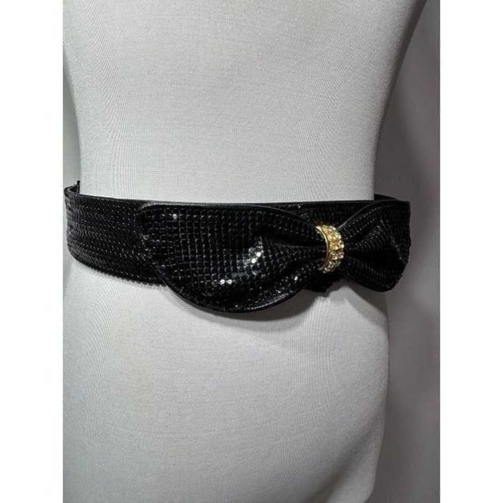 Vintage 80s Mesh Metal Bow Belt - image 3