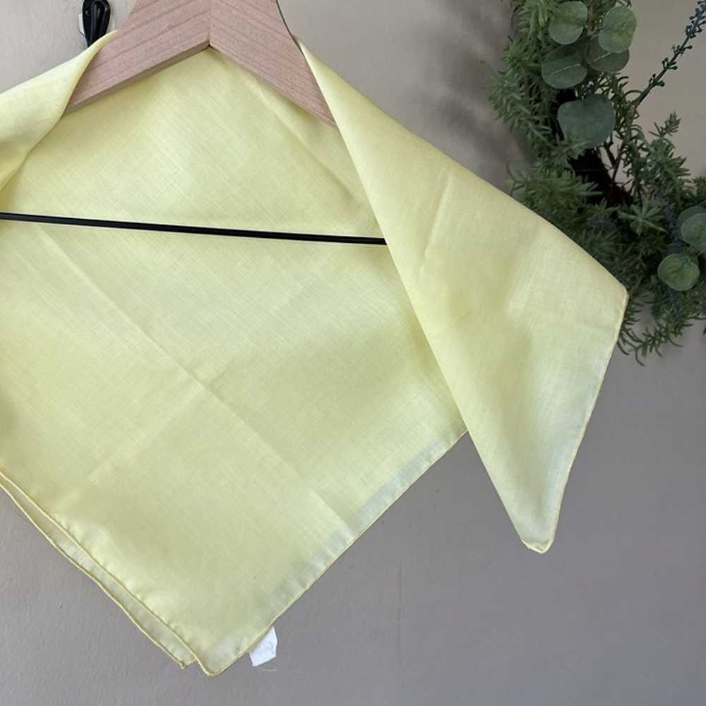 Vintage 60s 70s Glentex Pastel Yellow Square Scarf - image 10