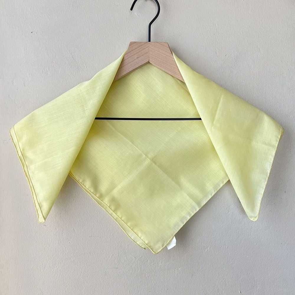 Vintage 60s 70s Glentex Pastel Yellow Square Scarf - image 2