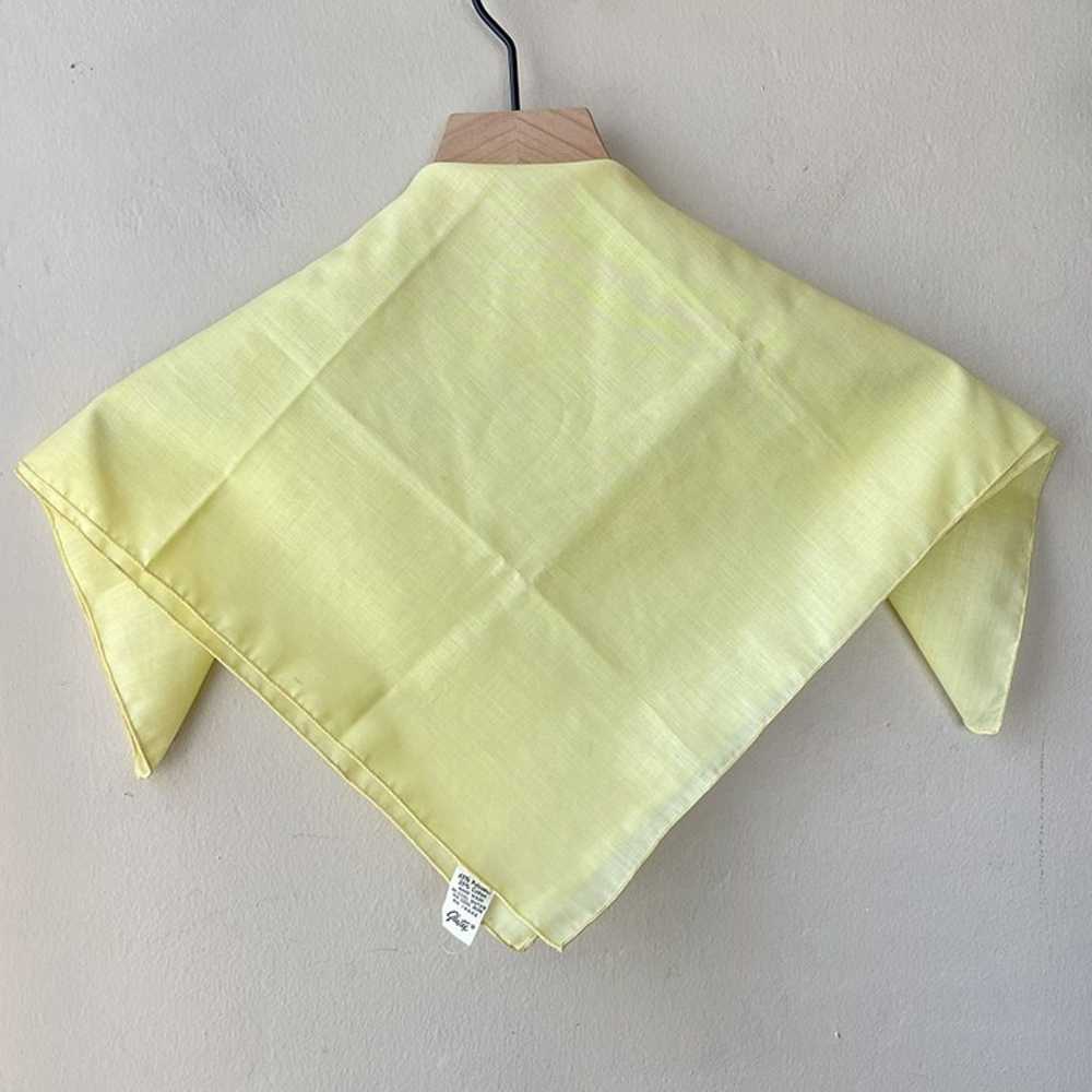 Vintage 60s 70s Glentex Pastel Yellow Square Scarf - image 4