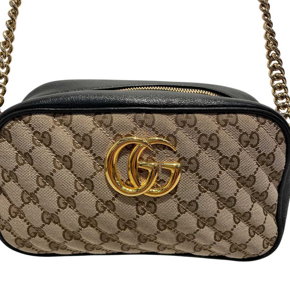 GUCCI/Cross Body Bag/Monogram/Leather/BLK/GG Marm… - image 3