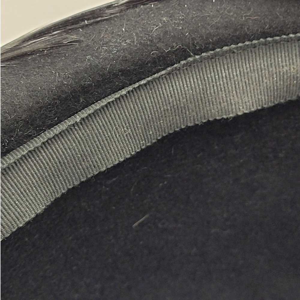 Gertrude Vintage Blue Black Felt All Over feather… - image 5