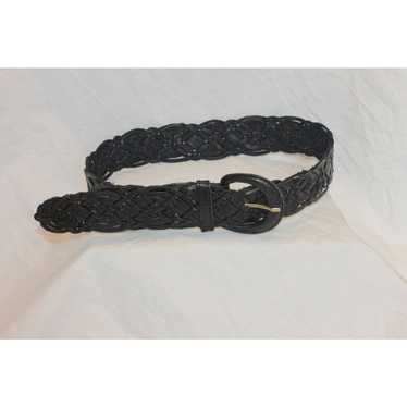 VINTAGE BRAIDED LEATHER Belt,black leather belt,vi