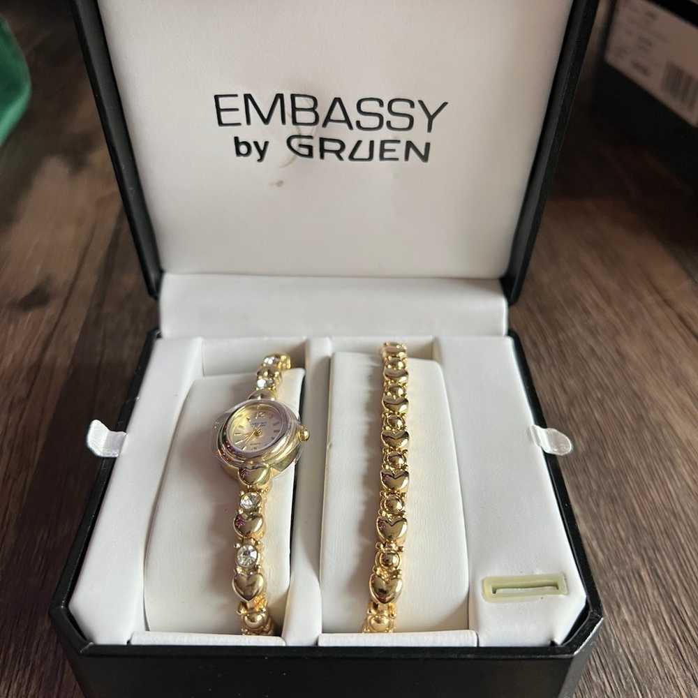 Vintage Embassy by Gruen Watch and Bracelet - image 1