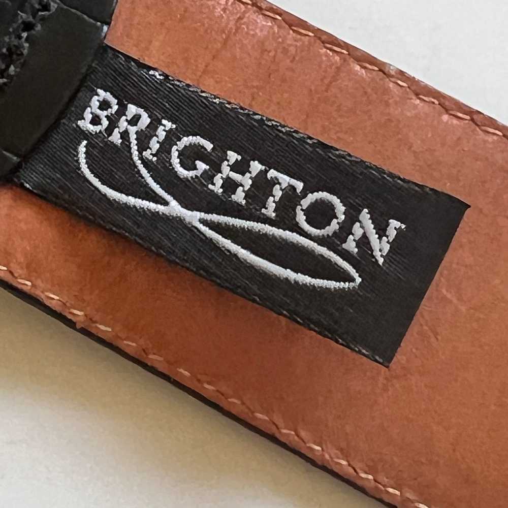 Vintage Brighton Black Embossed Calfskin Leather … - image 5