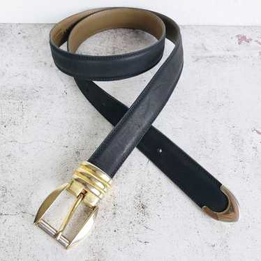 Vintage Avanti Italy 80s 90s Matte Leather Belt Bl