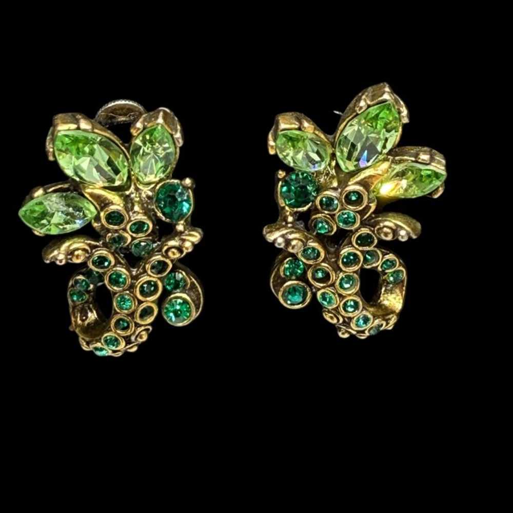 Late 1940s Uranium Glass Hollycraft Earrings - image 1