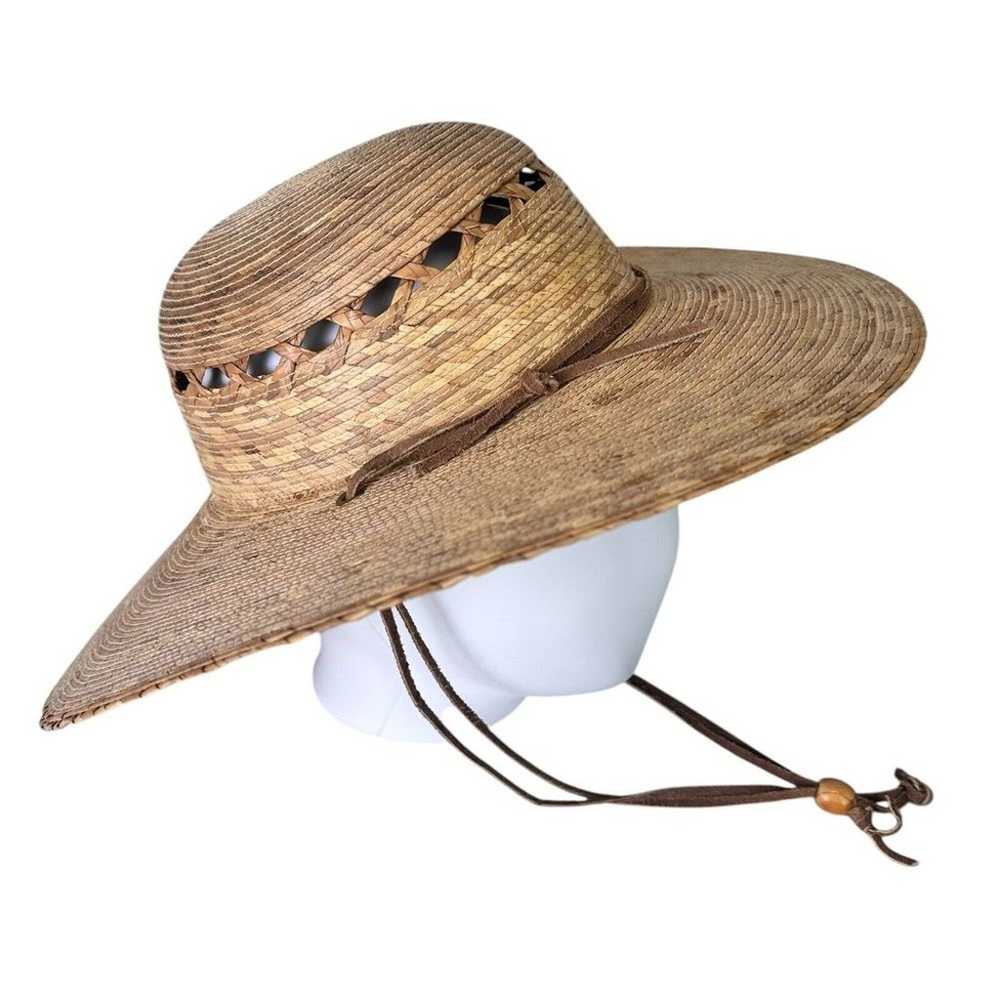 Tula Palm Straw Wide Brim Sun Hat Wide Brim Vinta… - image 1