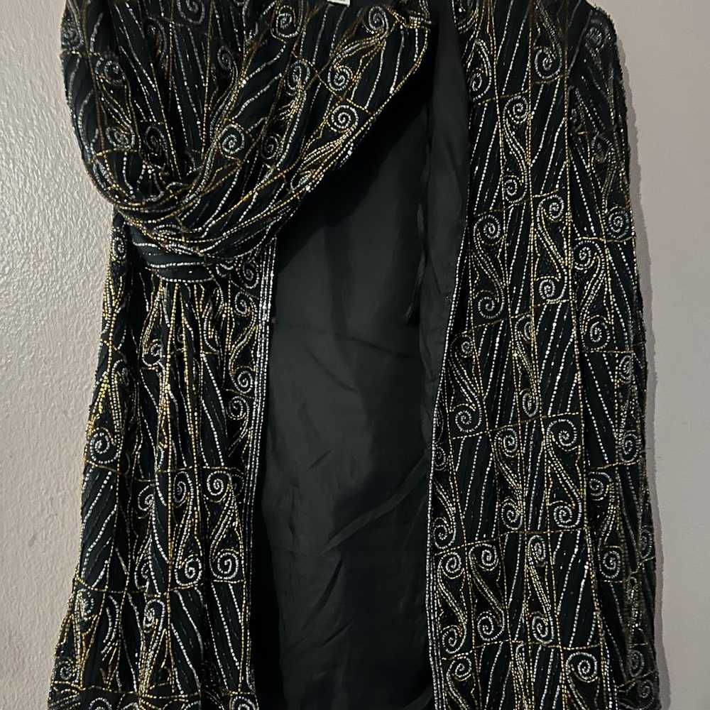 Valerie Stevens II Eveming size 14 silk black gol… - image 3