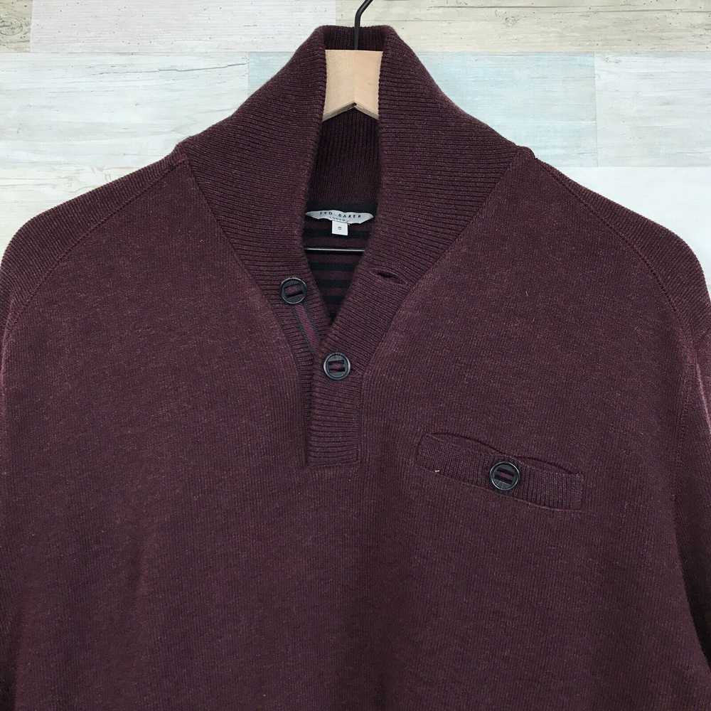 Ted Baker Ted Baker Shawl Collar Sweater Brown Ri… - image 2