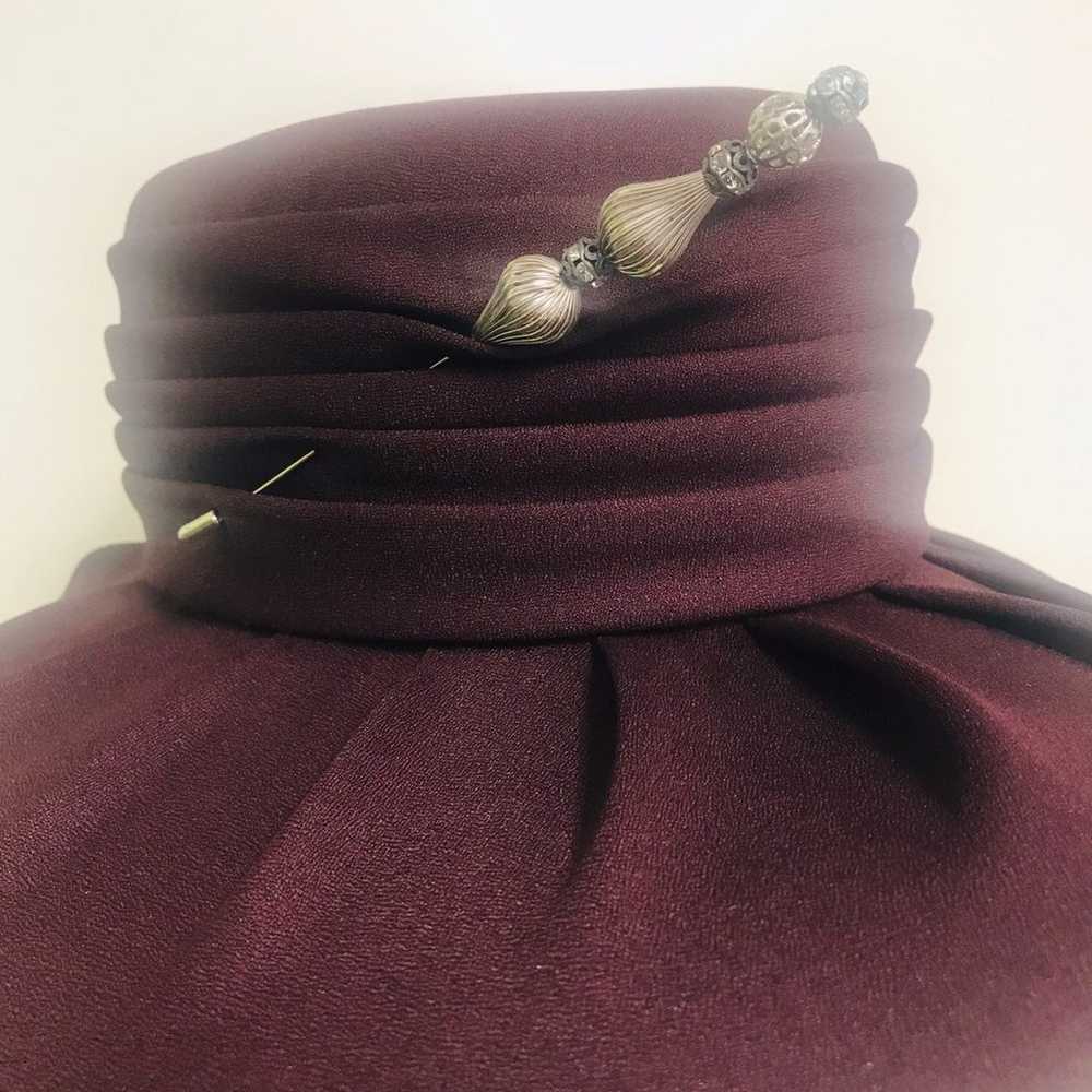 DONNA VINCI Red Wine HAT - image 3