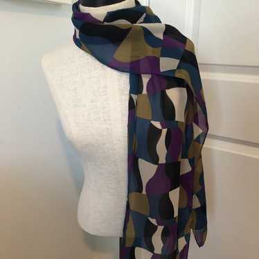 Vintage Geometric Silk Scarf