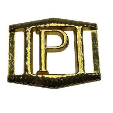 Maluro Made in France gold belt buckle vintage P - image 1