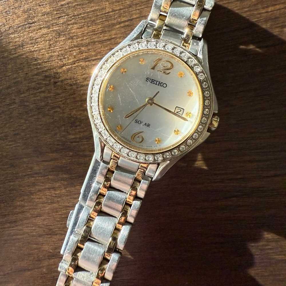 Vintage Ladies Solar Powered Seiko Jeweled Watch - image 4