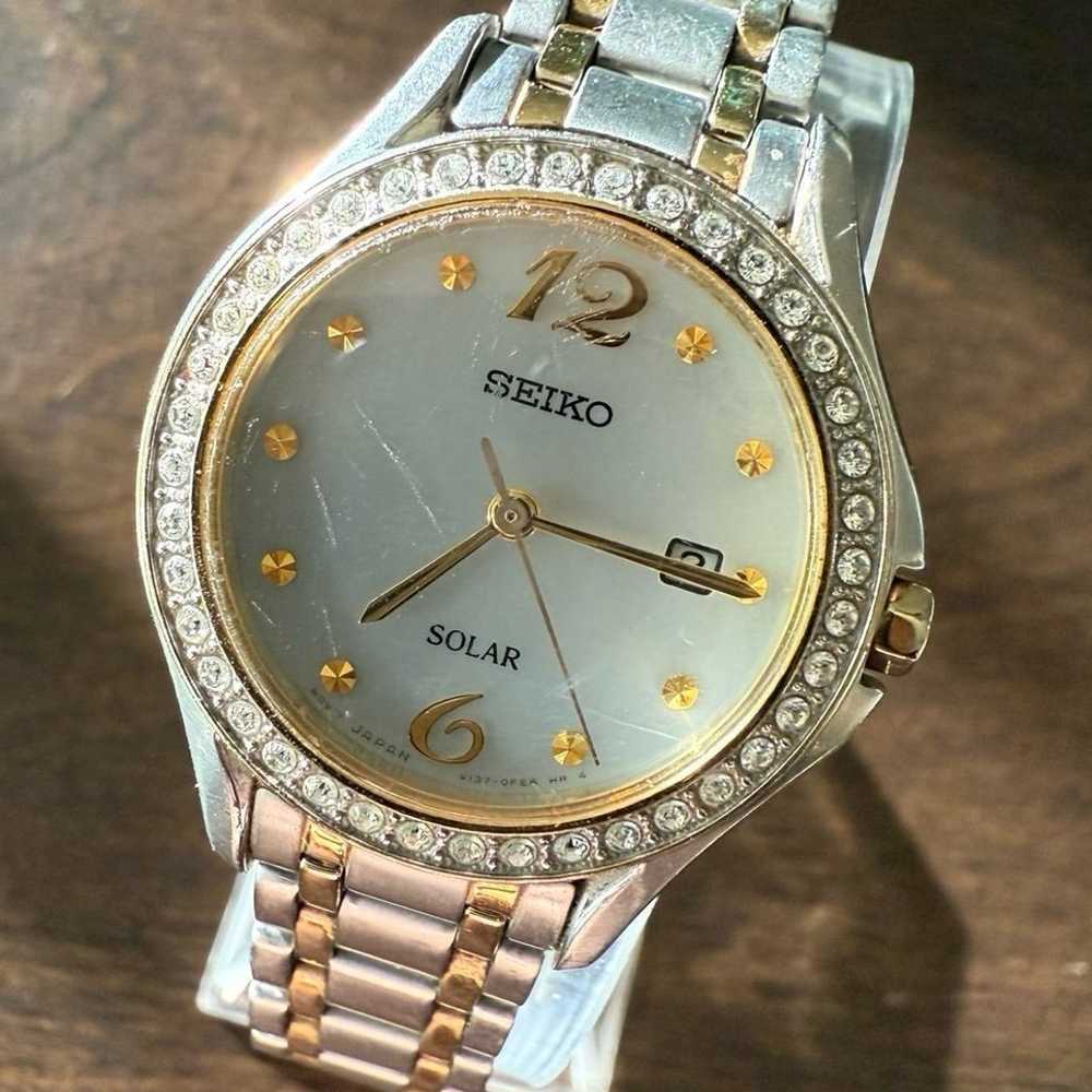 Vintage Ladies Solar Powered Seiko Jeweled Watch - image 6