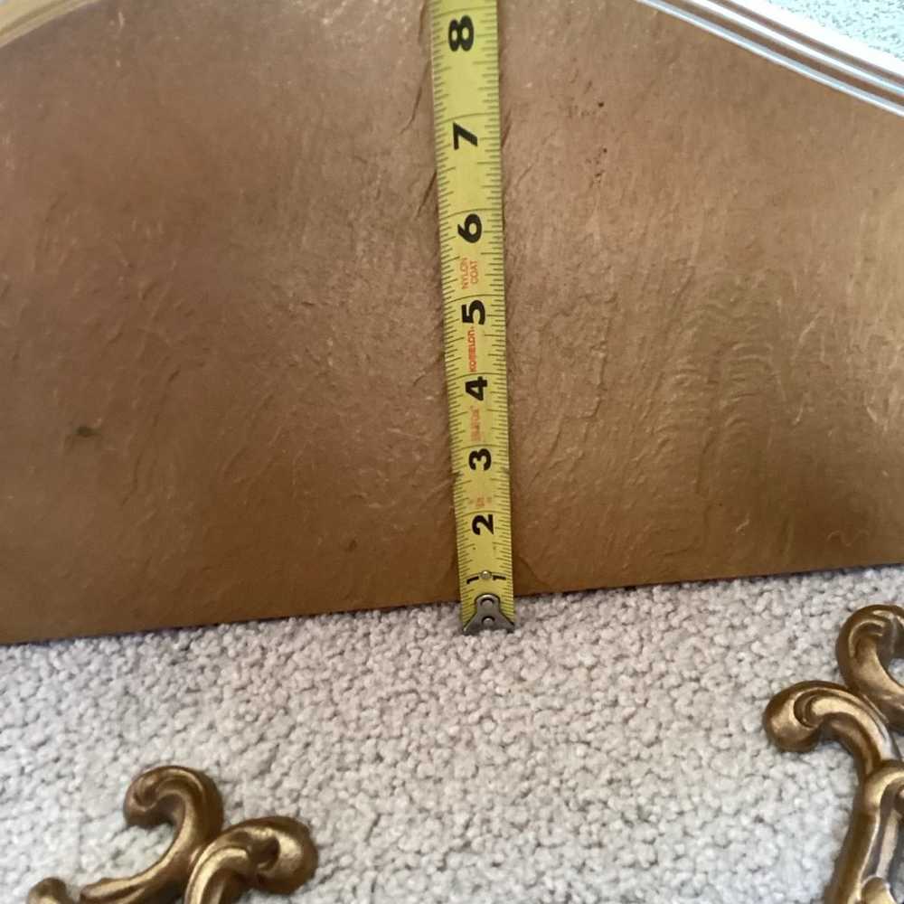 Vintage Gold Ornate Shelf With 2 Sconces - image 8