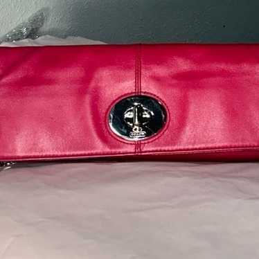 Coach Madeline Foldover Leather Clutch Authentic R