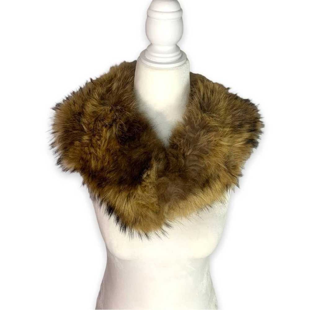 Vintage Genuine Mink Fur Collar Neck Wrap Brown T… - image 1