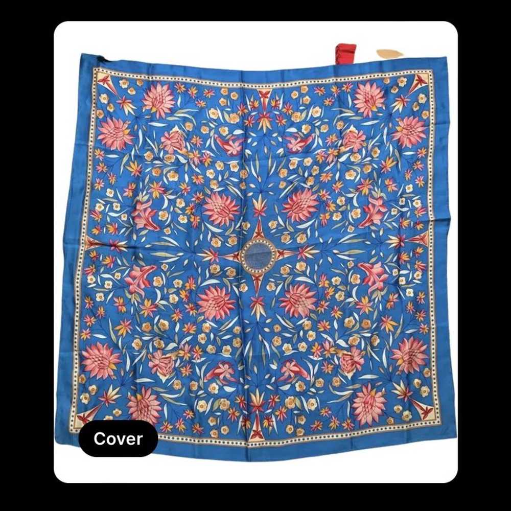 Vintage smithsonian floral silk scarf - image 1