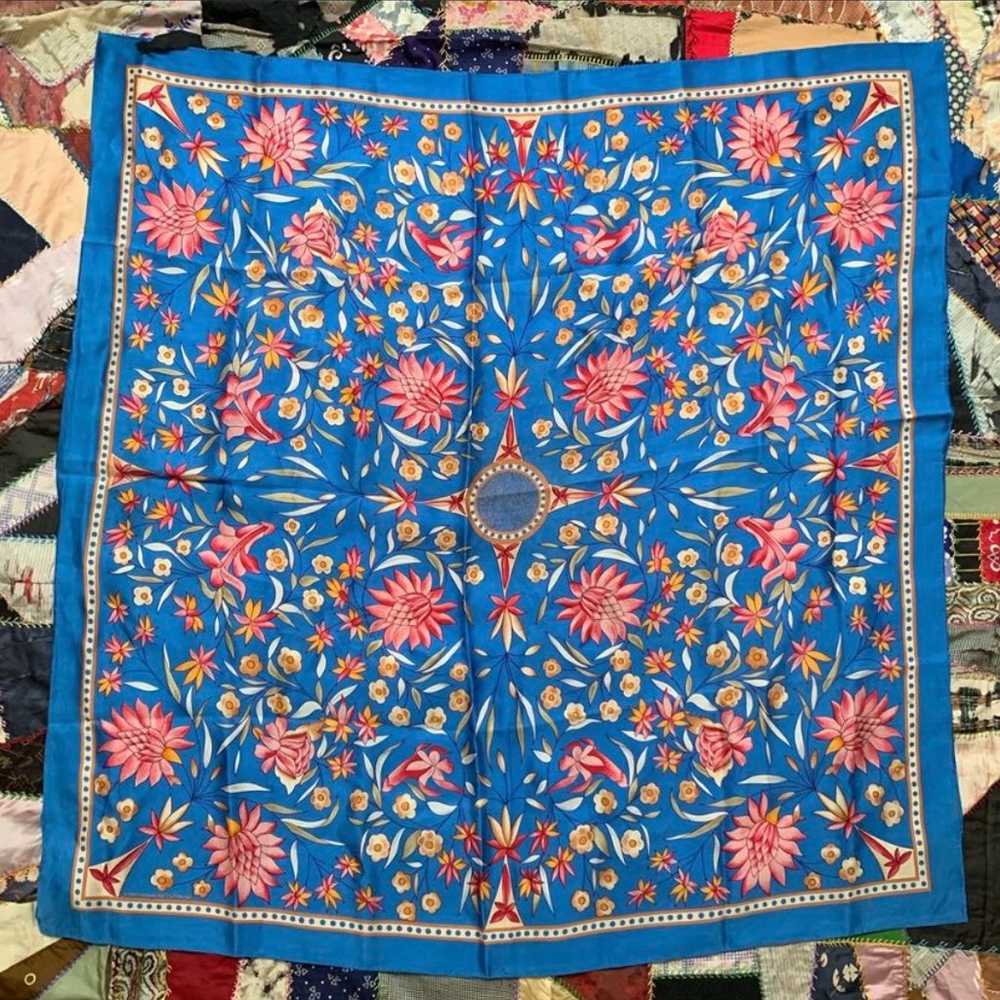 Vintage smithsonian floral silk scarf - image 2