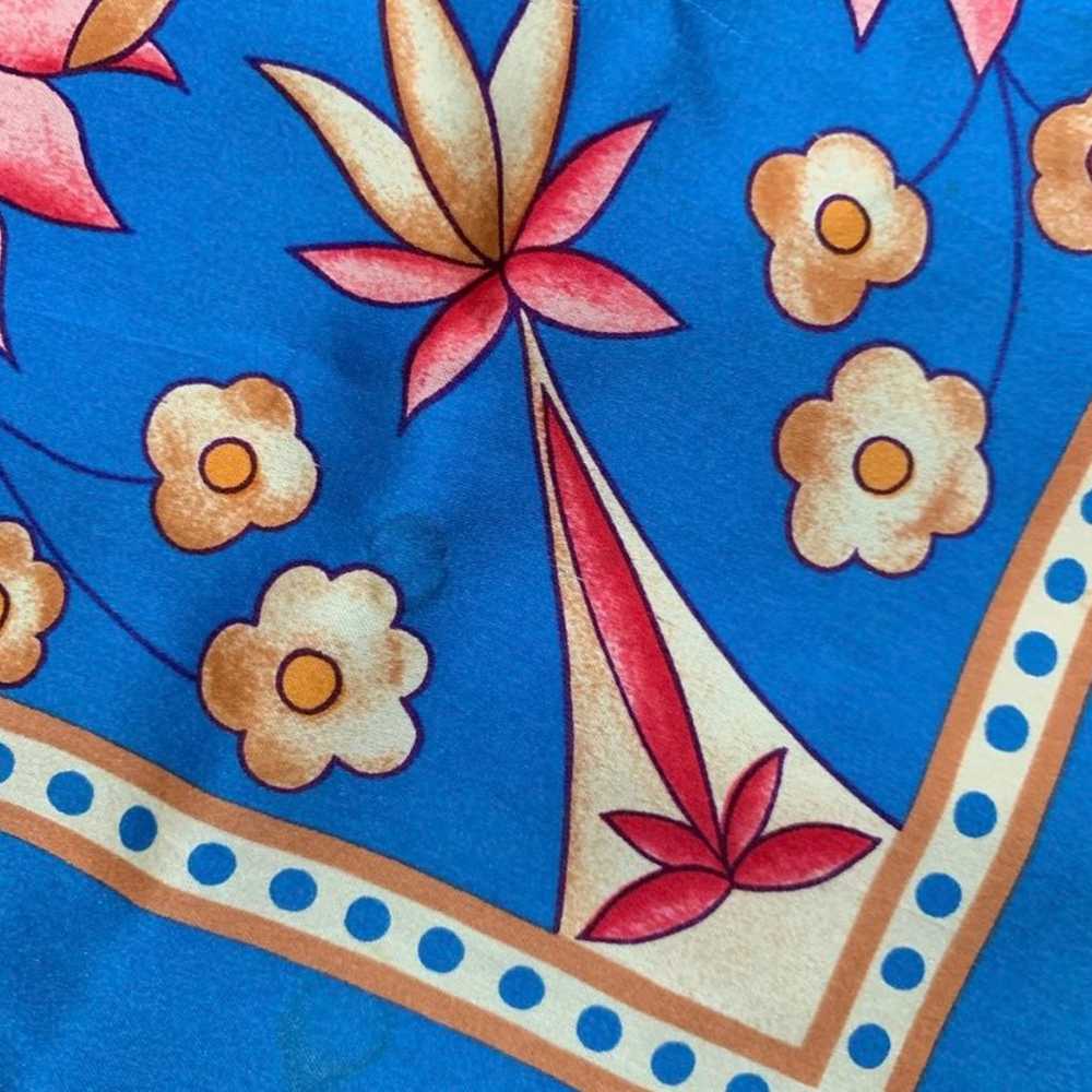 Vintage smithsonian floral silk scarf - image 6