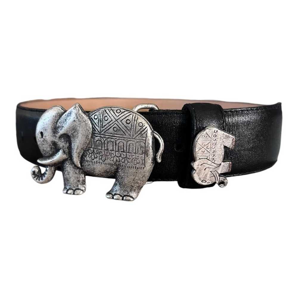 Vintage Classic Silver Buckle Elephant Mama & Bab… - image 2