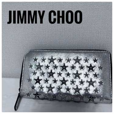 JIMMY CHOO Long Wallet Silver Round Zipper