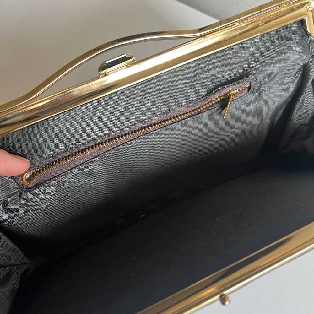 **Vintage** Dark Brown Leather Clutch - image 7