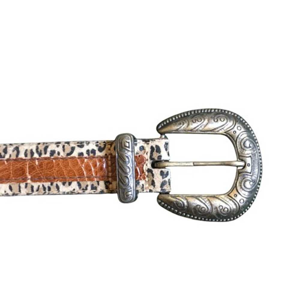 VTG suede leopard print belt - image 2