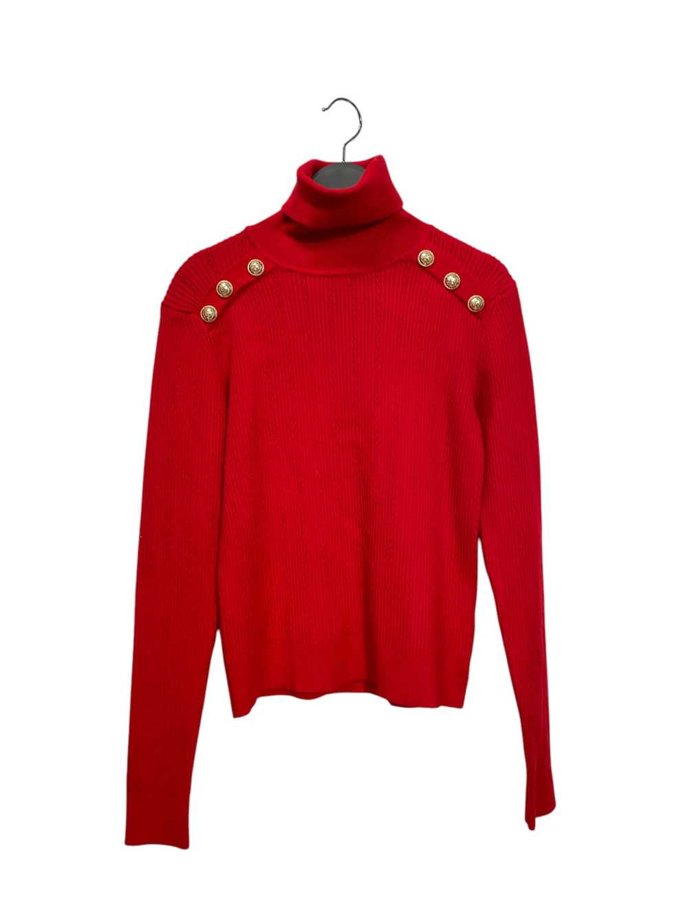 BALMAIN/Sweater/M/Cotton/RED/Turtle Neck/ - image 1