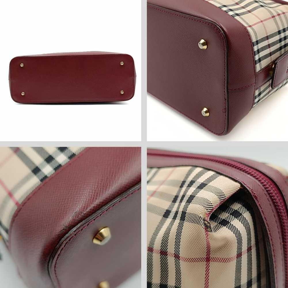 BURBERRY shoulder bag in burgundy check canvas an… - image 4