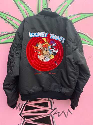 LOONEY TUNES EMBROIDERED ALPHA INDUSTRIES REVERSIB