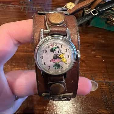 Minnie Mouse Disney Vintage 1970 Watch Leather - image 1