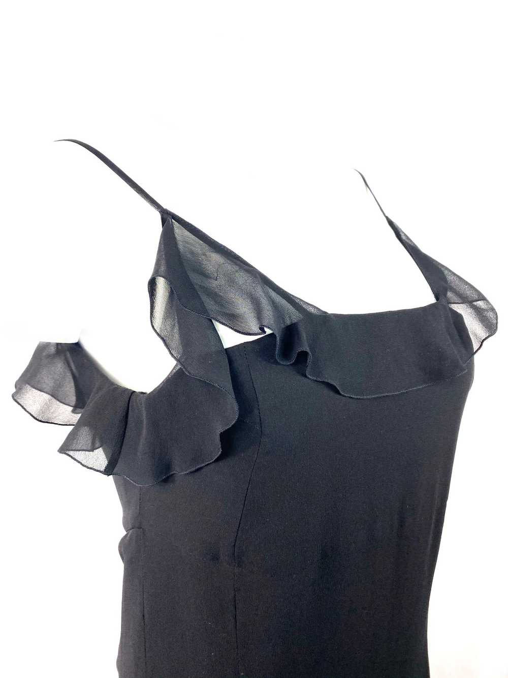 Chanel Boutique Black Silk Slip Dress Size 38 - image 2