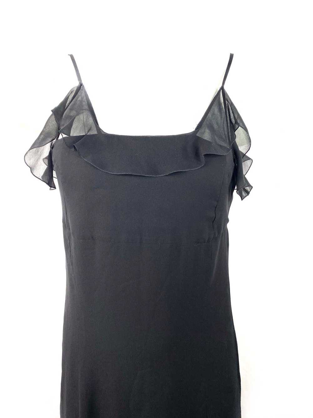 Chanel Boutique Black Silk Slip Dress Size 38 - image 8