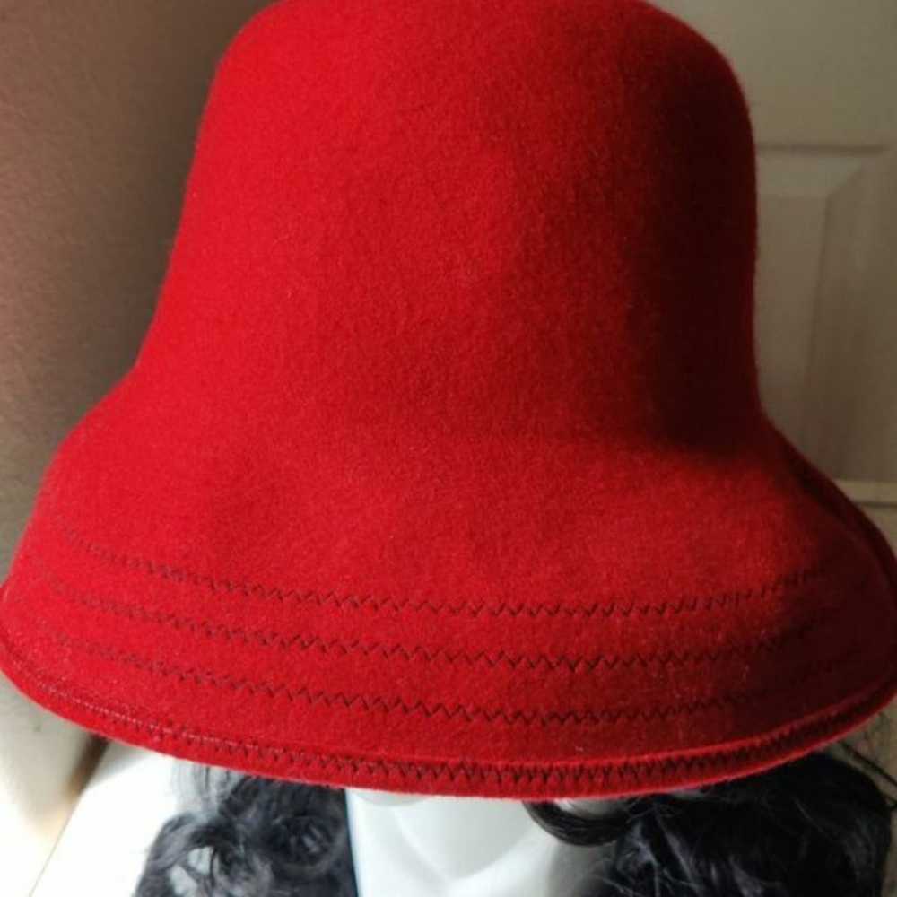 Jennifer Moore Hat Vintage one size red - image 2