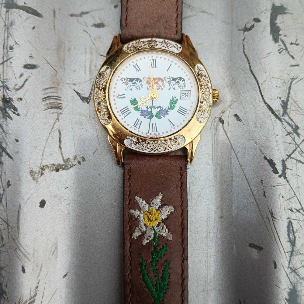 Vintage Swiss Hanowa Cow Watch - image 3