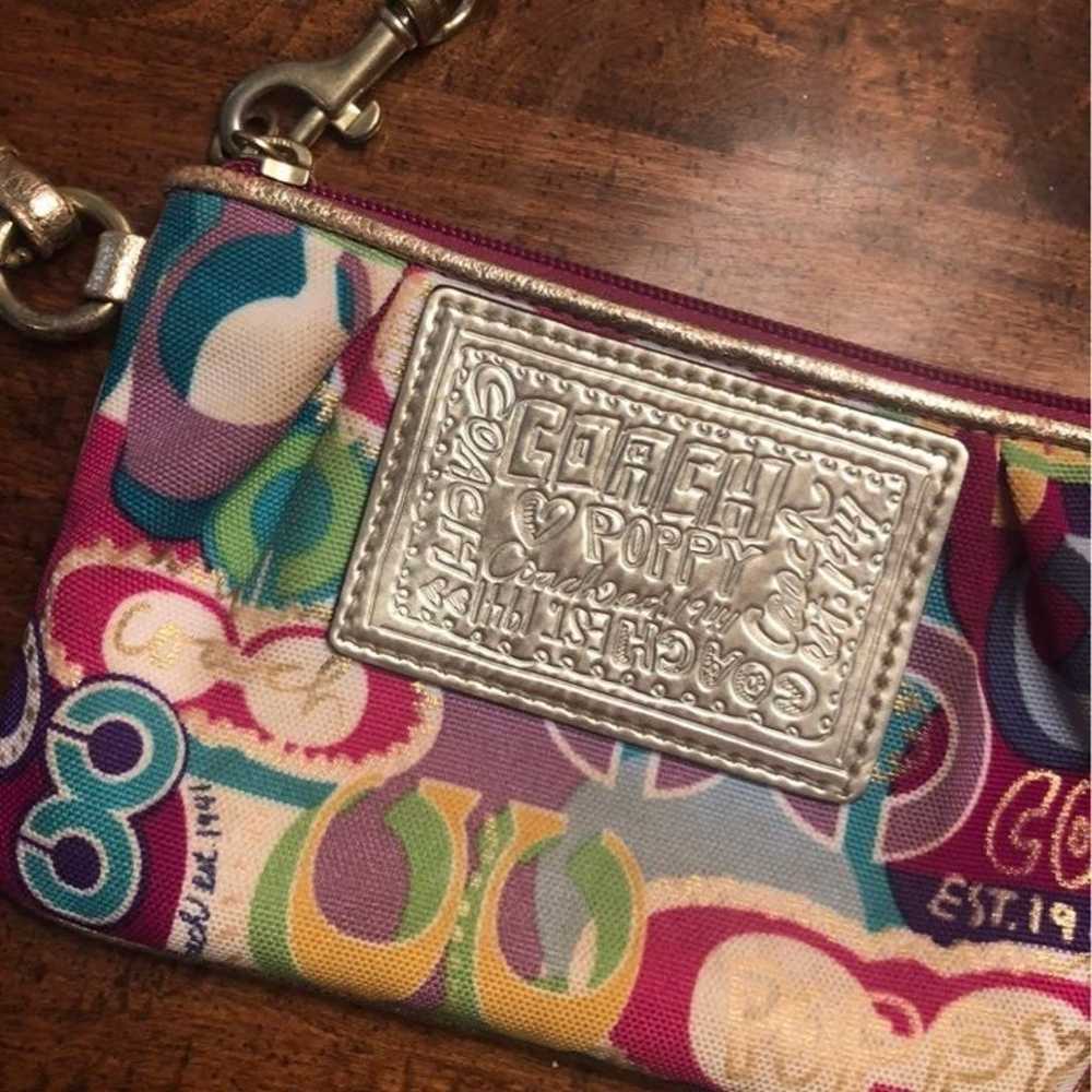 Rare vintage coach poppy wristlet - image 2