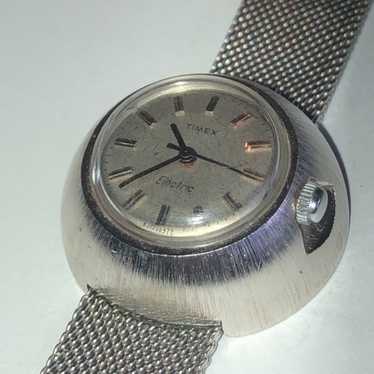 1970s Timex Electric Silver Tone Mesh Strap Watch