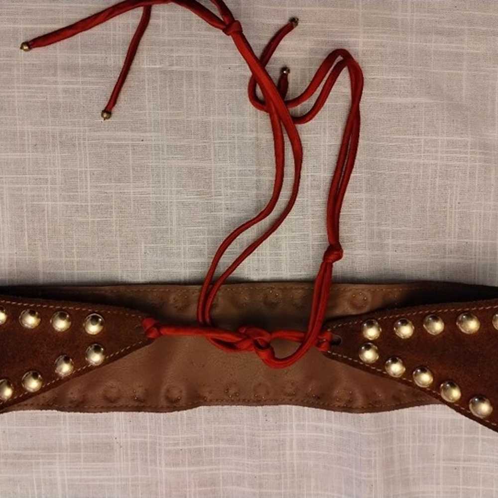 Vintage 60's Handmade Studded 100% Leather Hippie… - image 2