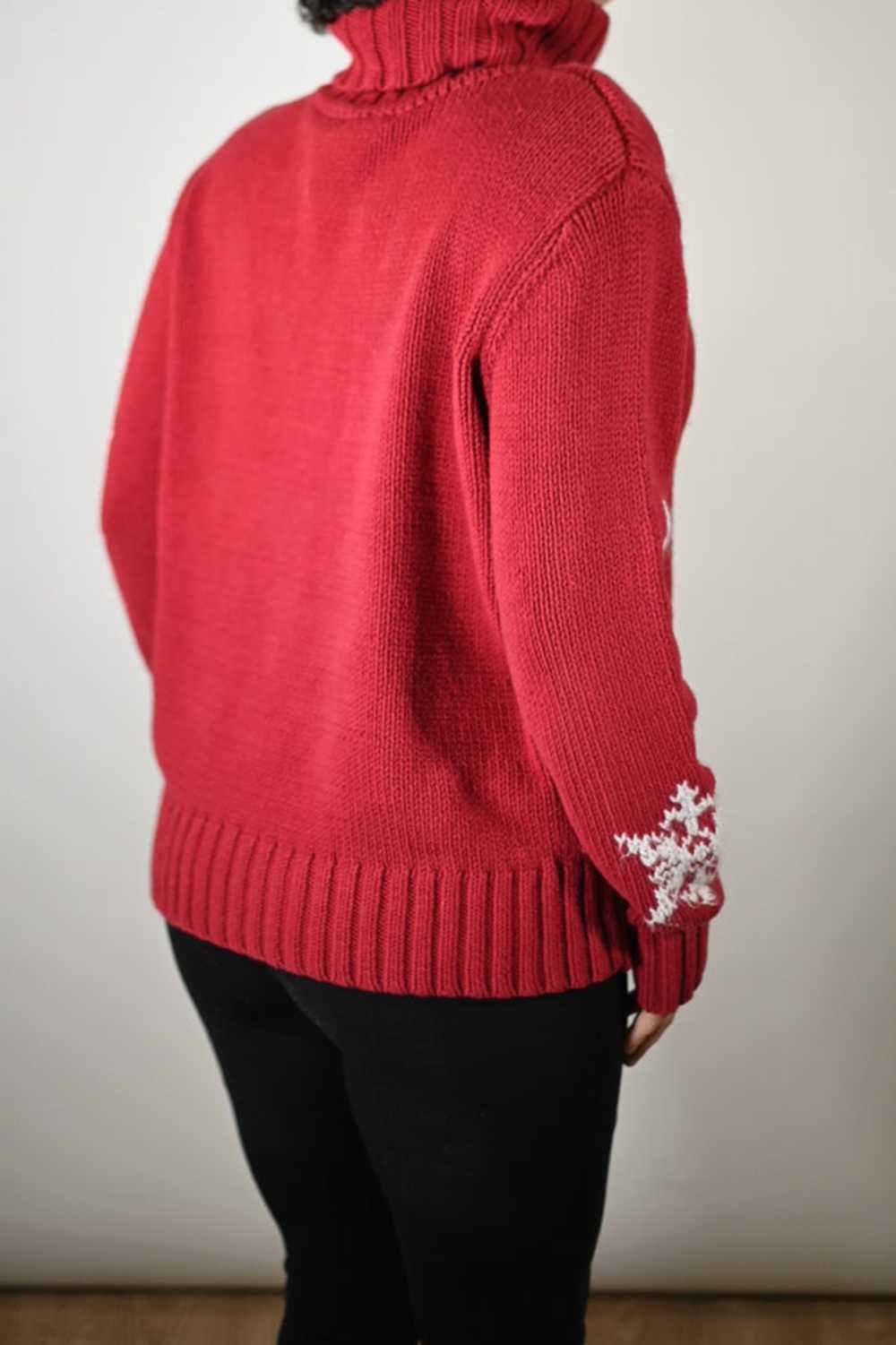 Vintage Red Snowflake Sweater - image 4