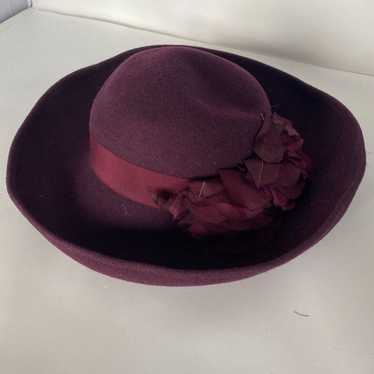 Vintage Michael Howard 100% Wool Burgundy Floppy … - image 1