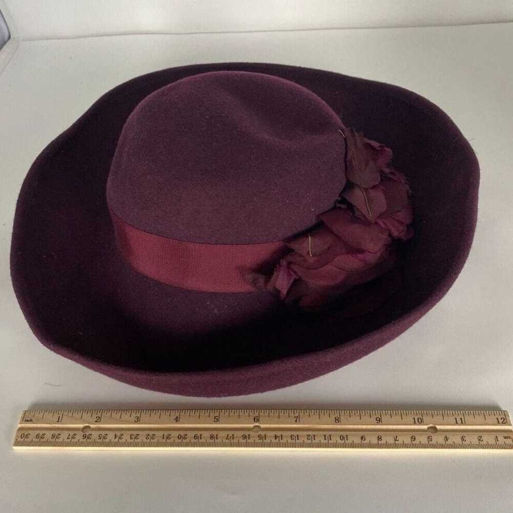 Vintage Michael Howard 100% Wool Burgundy Floppy … - image 2