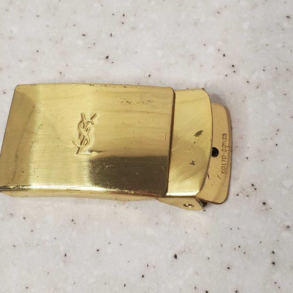 Vintage Ysl Yves Saint Laurent Small Brass Belt B… - image 1