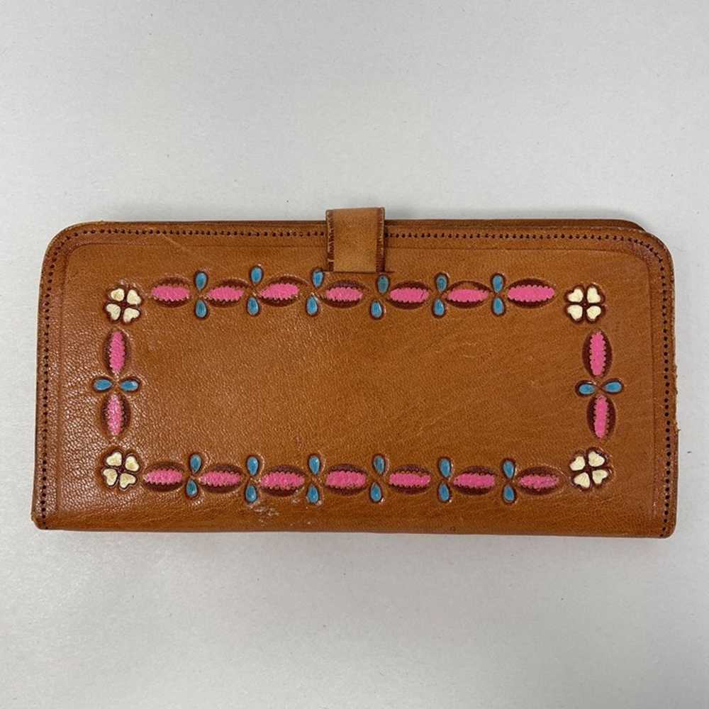 Vintage 70's Rosas Tooled Leather Wallet Mexico M… - image 3