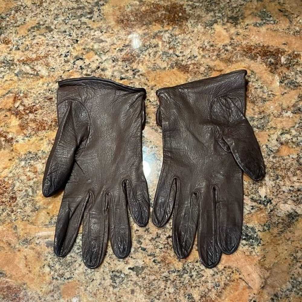 Christian Dior Brown Leather Gloves - image 3