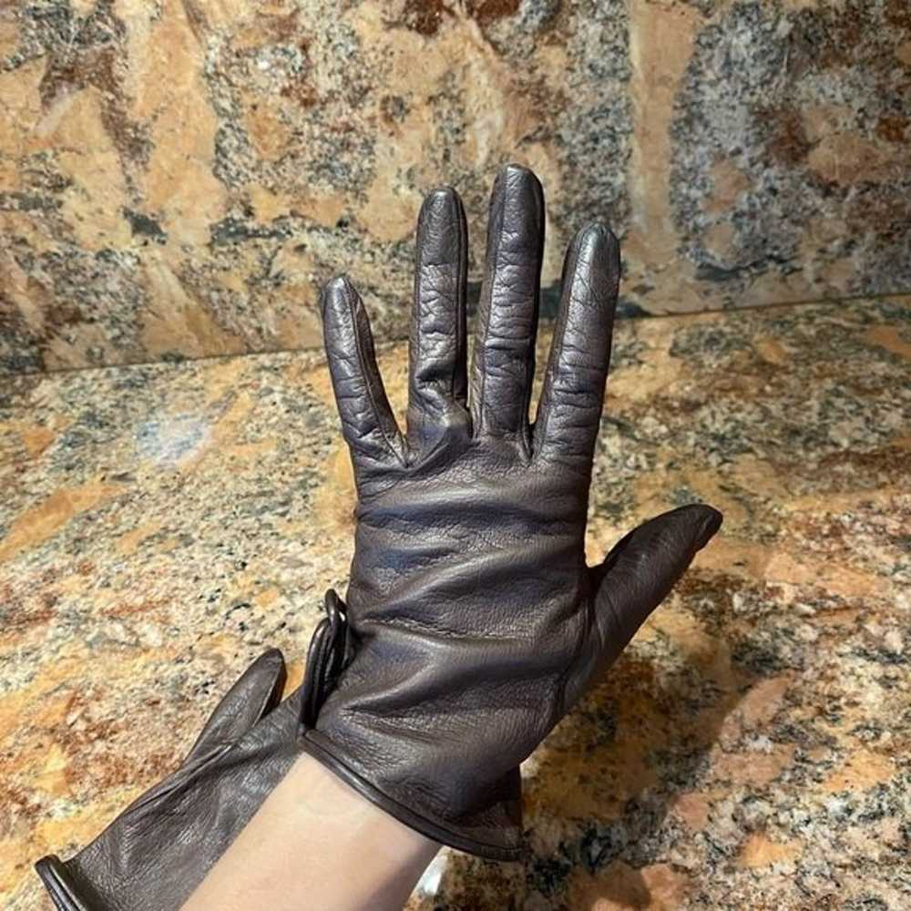 Christian Dior Brown Leather Gloves - image 5