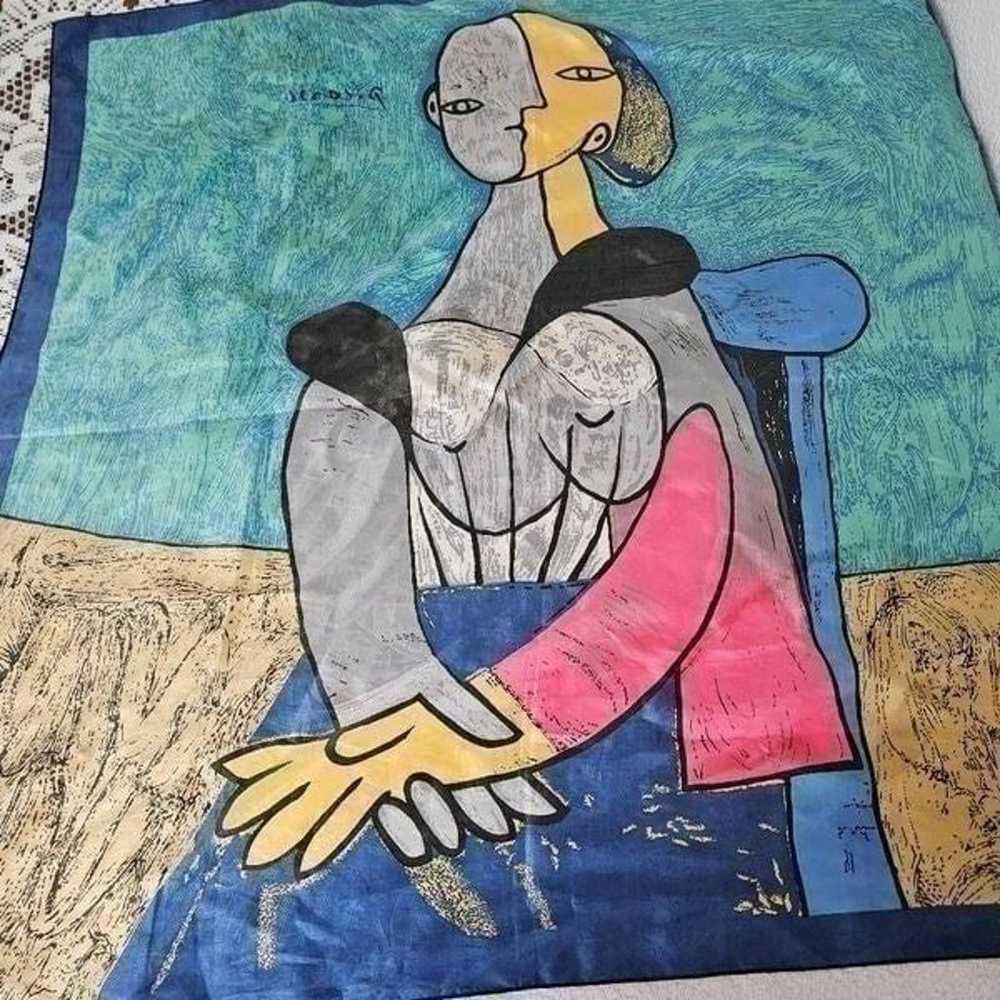 Picasso multi color silk large scarf - image 10