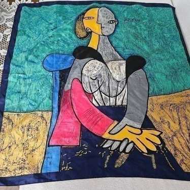 Picasso multi color silk large scarf - image 1